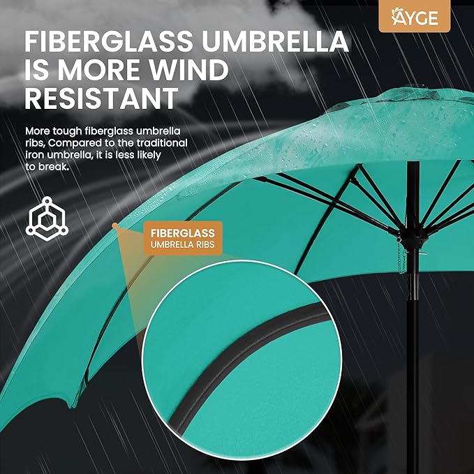 Ayge 9FT Large Outdoor Patio Umbrella Market Table Umbrella-UV Resistant - Image 4