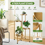 4 Tier 31 Inch Plant Stand Indoor Outdoor, Metal Plant Shelf Waterproof - Image 4
