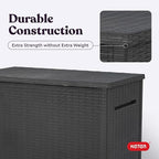 Keter Java XXL 230 Gallon Resin Rattan Look Large Outdoor Storage Deck Box - Image 8