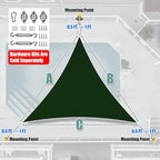 Amgo Custom Size 15' x 15' x 15' Green Triangle Sun Shade Sail UPF50+ AGTAPRT12 - Image 8