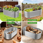 17" Tall Outdoor Garden Raised Garden Bed Kits, 4ft X 2ft Oval, 0.8MM Thick - Image 7