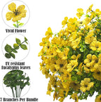 Artificial Fake Flowers for Outdoor Spring Decoration, 16 Bundles Faux Silk - Image 3
