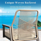 Patio Dining Set 9 Piece, 8 x Woven Rattan Swivel Chairs - Image 2