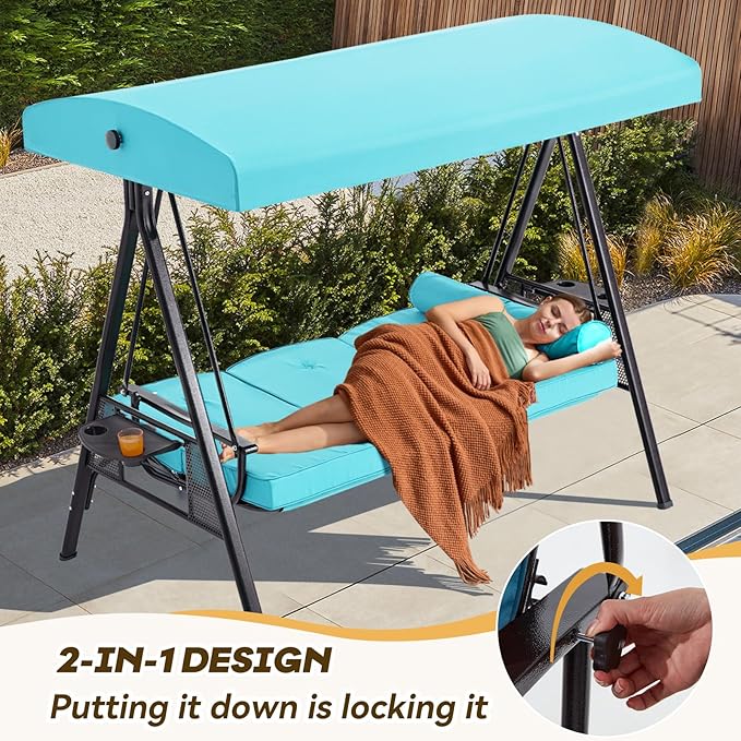 3 in 1 Outdoor Porch Swing - Image 2