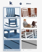 KINGYES Oversized Outdoor Rocking Chair Set of 6, All-Weather Patio Rocking - Image 8