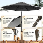 Ayge 9FT Large Outdoor Patio Umbrella Market Table Umbrella-UV Resistant - Image 3