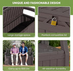 Patiowell 75 Gallon Plastic Storage Bench, Water-Resistant Deck Box - Image 6