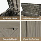 Devoko 120 Gallon Deck Box Resin Outdoor Storage Box Waterproof - Image 7