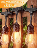 Svater Outdoor String Lights 150FT, E26 Socket, 1 Watt Dimmable 2700K Warm White - Image 2