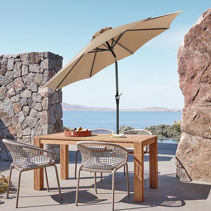OLIXIS 9ft Patio Umbrella with Tilt and Crank Button & 8 Sturdy Ribs Waterproof - Image 7