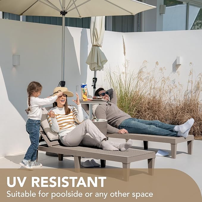 Devoko Outdoor Chaise Lounge Chair Set of 2 - Image 2
