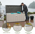 LIFETIME 60254 Heavy-Duty Outdoor Storage Deck Box, 150 Gallon, Desert - Image 4