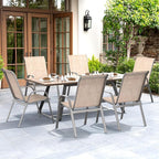 Patio Chairs Set of 6, Easily Set Up Stackable Outdoor Dining Chairs - Image 2