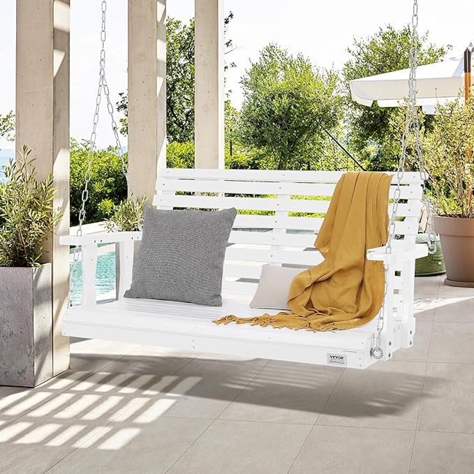 VEVOR Wooden Porch Swing 4 ft, Patio Bench Swing - Image 8