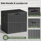NEWBULIG 31 Gallon Deck Box, Weatherproof Resin Lockable Outdoor Storage - Image 5