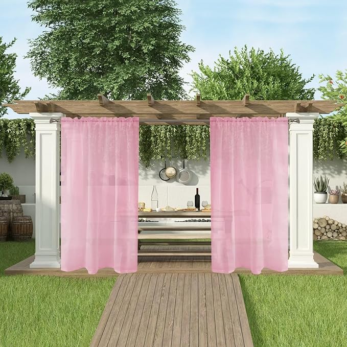 SpaceDresser Waterproof Outdoor Sheer Curtains - Image 5