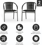 EMMA + OLIVER Set of 2 Modern Rattan Indoor/Outdoor Stack Chairs, Stacking - Image 7