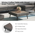 LAUSAINT HOME Outdoor Patio Furniture, 7 Piece Outdoor Sectional Sofa PE Rattan - Image 5