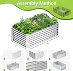 6x3x2FT Galvanized Raised Garden Bed, Galvanized Planter Boxes Outdoor - Image 4