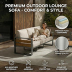 ZANDOR Aluminum Outdoor Patio Furniture Set, 4-Piece Metal Modern Outside - Image 5