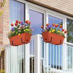 CADUKE Railing Planter Boxes Deck 2 Pack Railing Flower Box - Image 2