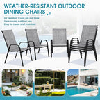 Outdoor Stackable Chairs Set of 6, Stacking Patio Chairs - Image 6