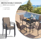 VICLLAX 5 Pieces Patio Dining Set, Outdoor Furniture Set Includes 37.8" Square - Image 2