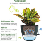 Large Self Watering Pots, 12/10/9 Plastic Planters - Image 3
