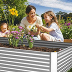 3 Pack Corrugated Galvanized Steel Raised Garden Bed Outdoor, Metal Above - Image 3