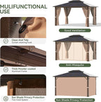 Aoxun 10'x12' Hardtop Gazebo, Aluminum Frame Permanent Pavilion - Image 7