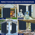 PureFit Outdoor Curtains for Patio Waterproof Weatherproof, UV Resistant - Image 5