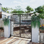Casaphoria 72" H x 47" W Metal Outdoor Privacy Screen, Freestanding Decorative - Image 3