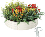 Galvanized Metal Planter Round Raised Garden Bed Kit by ZFHgarden