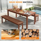 VINGLI 69-inch Large Outdoor Wood Dining Table - Image 5