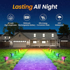 Fabrito Color Changing Solar Spot Lights Outdoor 4 Pack, Auto On/Off RGB - Image 8