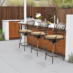VINGLI Outdoor Swivel Bar Stools Set of 2, Cast Aluminum Patio Bar Height Chairs - Image 2