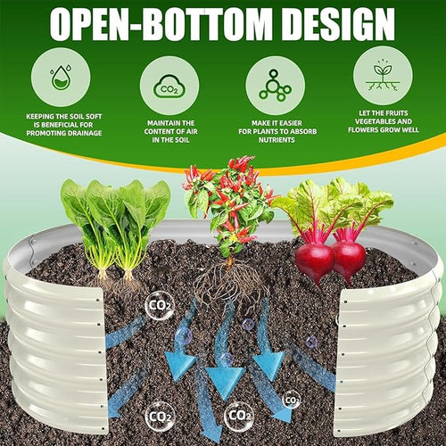 17" Tall Elevated Oval Metal Raised Garden Bed - 4ft x 2ft in Size and 0.8MM - Image 2