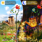 Solar Lights Outdoor Garden Decor, Cardinals Hanging Waterproof Watering Can - Image 6