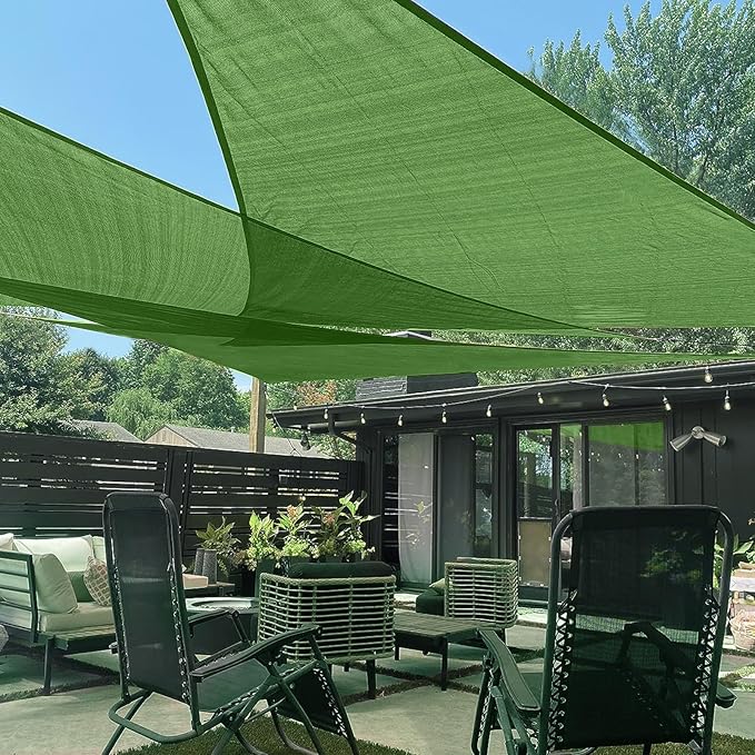 LOVE STORY Custom Size 9'x9'x12.7' Piquant Green Sun Shade Sail Right Triangle by LOVESTORY