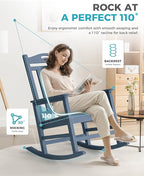 Ciokea Oversized Outdoor Rocking Chair, 380lbs Heavy-Duty Large Patio Rocker - Image 4