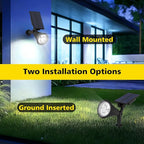 T-SUN Solar Spotlights Outdoor, 2 Pack White LED Landscape Lights, Waterproof - Image 6