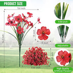 22 Pack Artificial Flowers Outdoor Fake Plants, Faux Flowers UV Resistant - Image 4