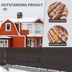 LOVE STORY Custom Size 2'6''x19' Brown Balcony Privacy Screen, UV Block Privacy - Image 4