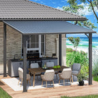 AECOJOY 10' x 10' Hardtop Gazebo Outdoor Pergola, Heavy Duty Lean to Metal - Image 3