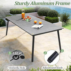 83" Patio Outdoor Dining Table for 6-8, Weather-Resistant Aluminum Frame - Image 5