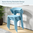 VECELO 4 Pack Plastic Stacking Chairs, Stackable Dining Chairs - Image 4