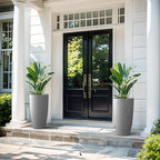 Kante 23.6" H Natural Concrete Finish Concrete Tall Planters Large Outdoor - Image 5