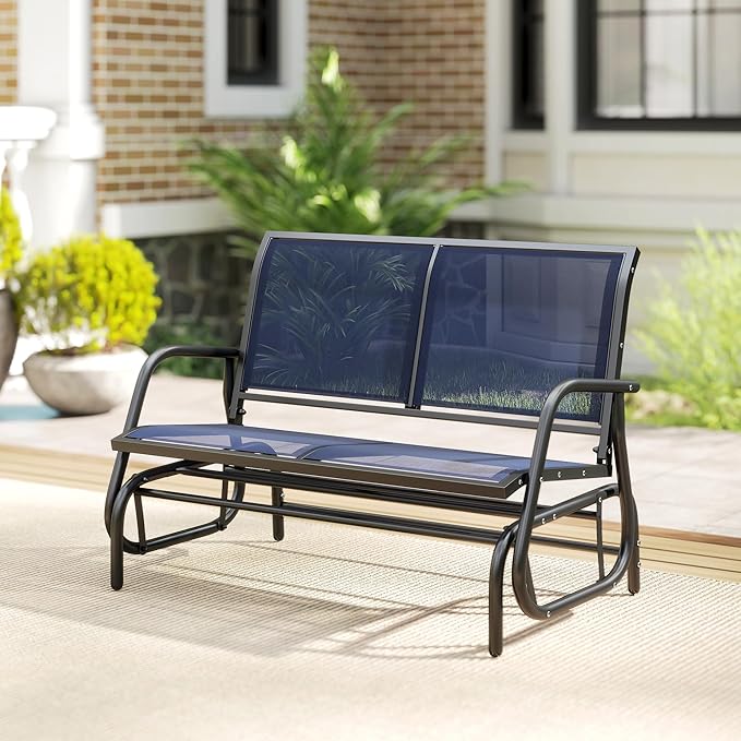 Outsunny 2-Person Outdoor Glider Bench, Patio Double Swing Rocking Chair - Image 9