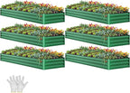 YITAHOME 6pcs 12x4x1 ft Galvanized Raised Garden Bed Kit, Large Metal Planter by YITAHOME