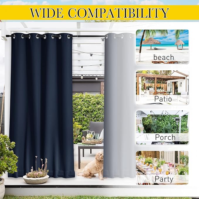 NICETOWN 2 Panels Outdoor Curtains - Image 8